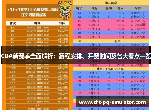 CBA新赛季全面解析：赛程安排、开赛时间及各大看点一览