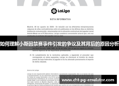 如何理解小斯因禁赛事件引发的争议及其背后的原因分析