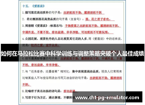 如何在马拉松比赛中科学训练与调整策略突破个人最佳成绩